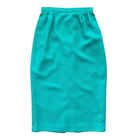 New Ursula Switzerland Jacket Skirt 2 Pc Set Sequined Beaded Teal Green Size 6 - Picture 8 of 12